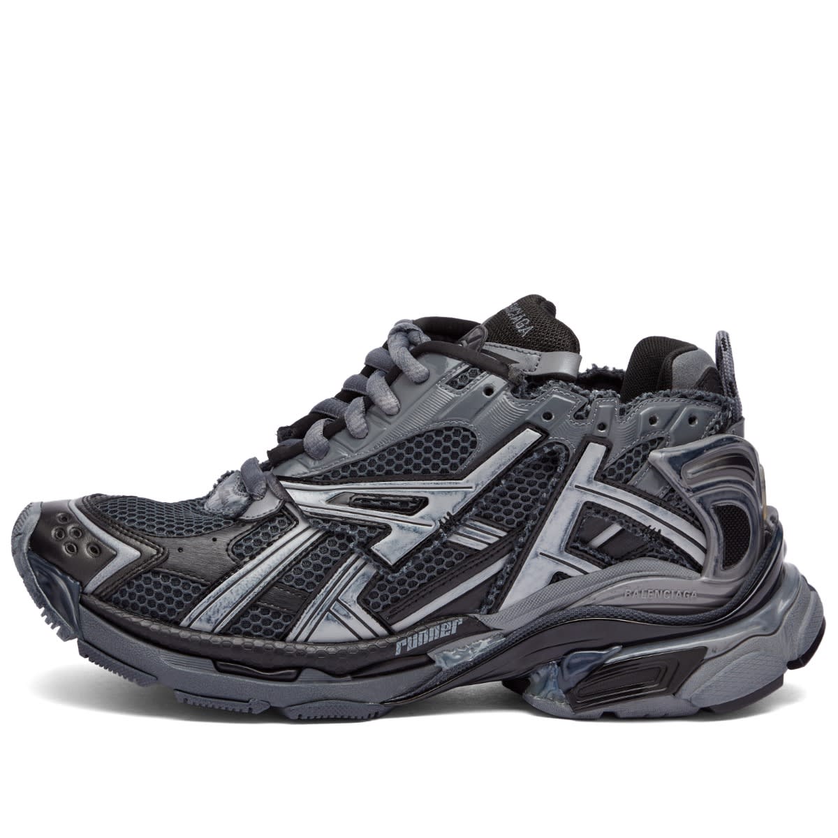 Balenciaga Mens Runner Sneaker Dark Grey / Black