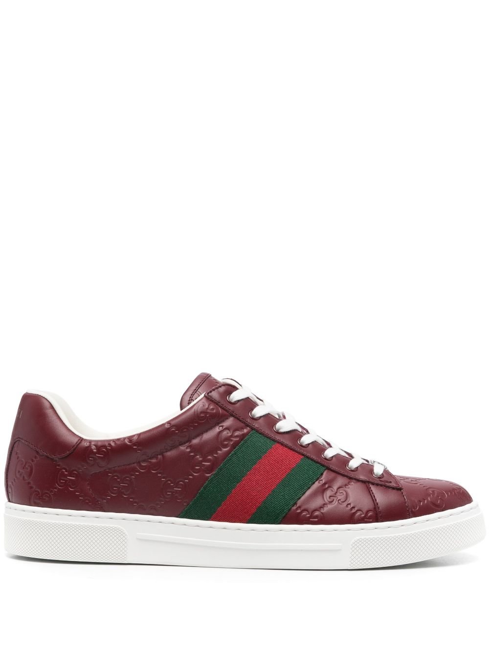 Gucci Ace Sneakers Mens Calf Leather / Rubber Red