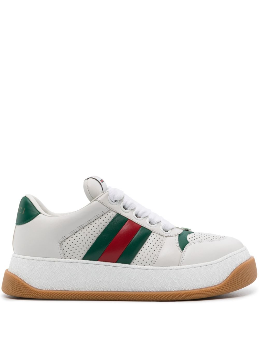 Gucci Screener Leather Sneakers Mens Rubber / Fabric / Calf Leather White