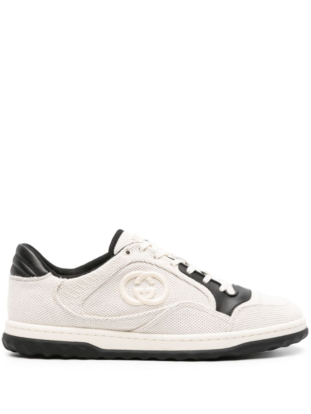 Gucci Interlocking G Canvas Sneakers Mens Rubber / Fabric / Calf Leather White