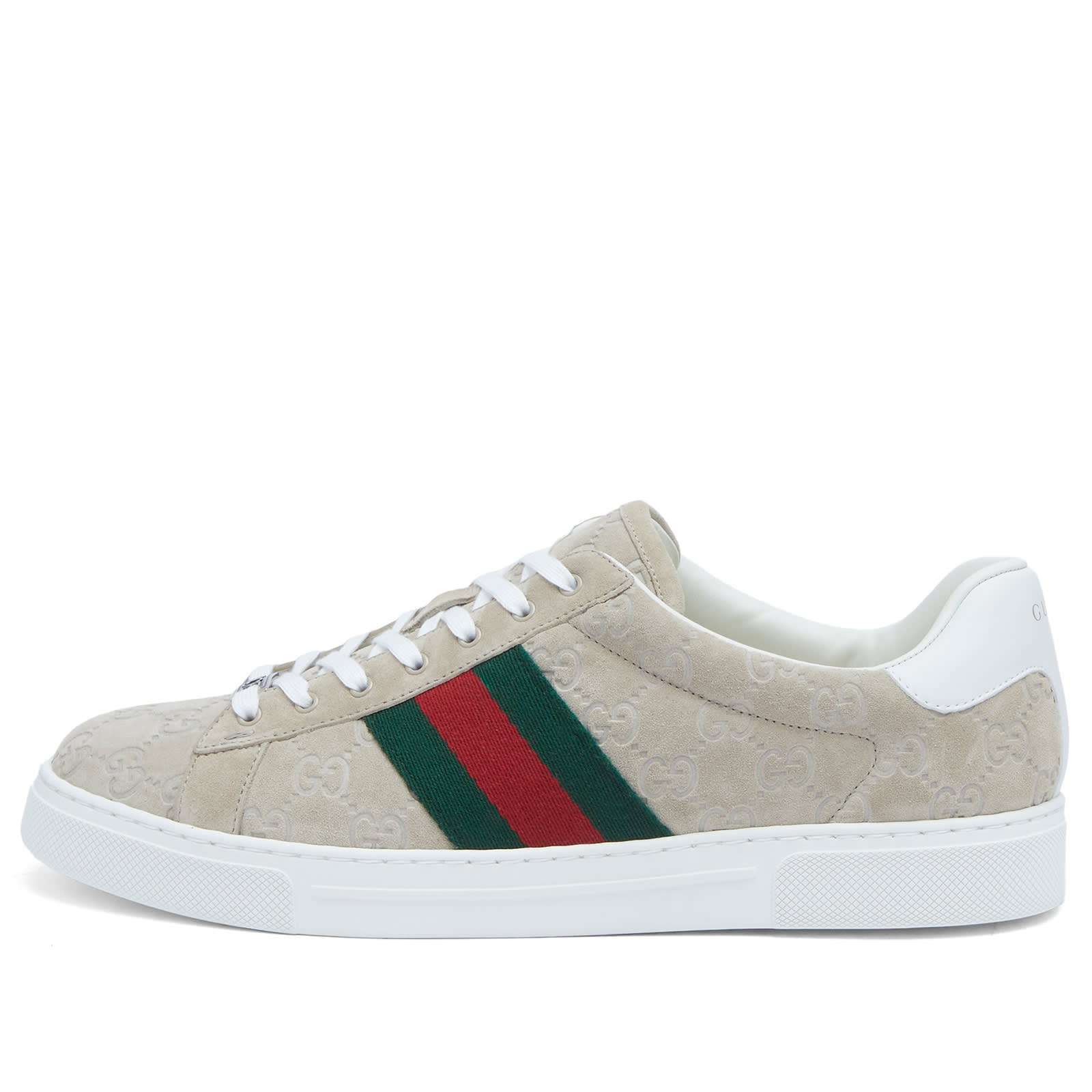 Gucci Mens Suede Ace Sneaker Oatmeal