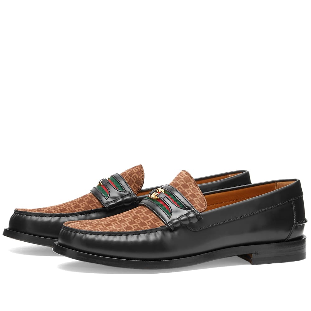 Gucci Mens Kaveh GG Penny Loafer Black
