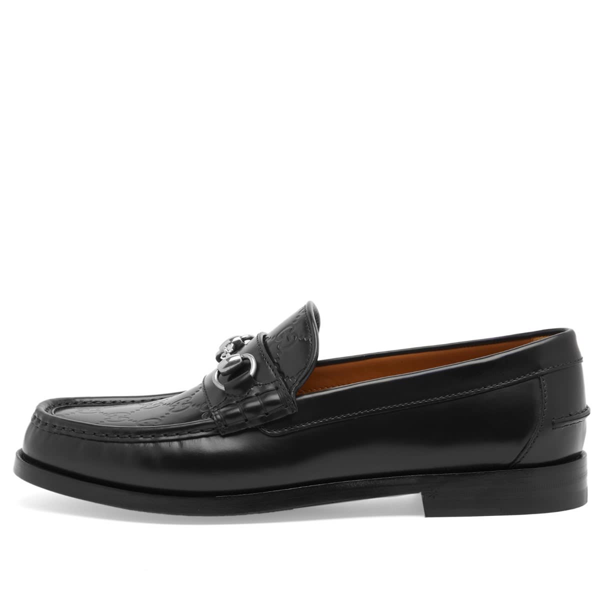 Gucci Mens Kaveh GG Embossed Bit Loafer Black