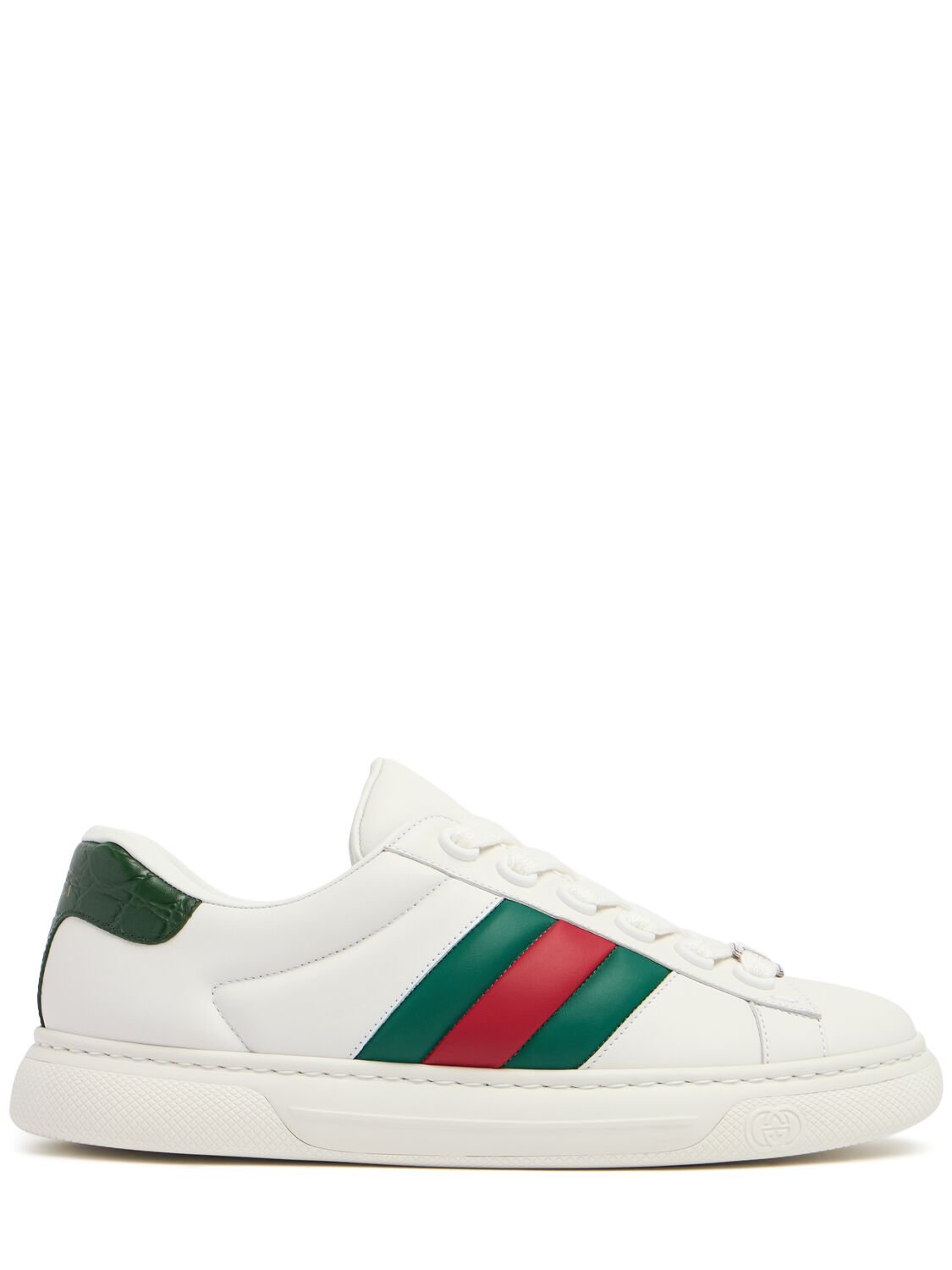 Gucci Hyper Ace Leather Sneakers White / Green / Red