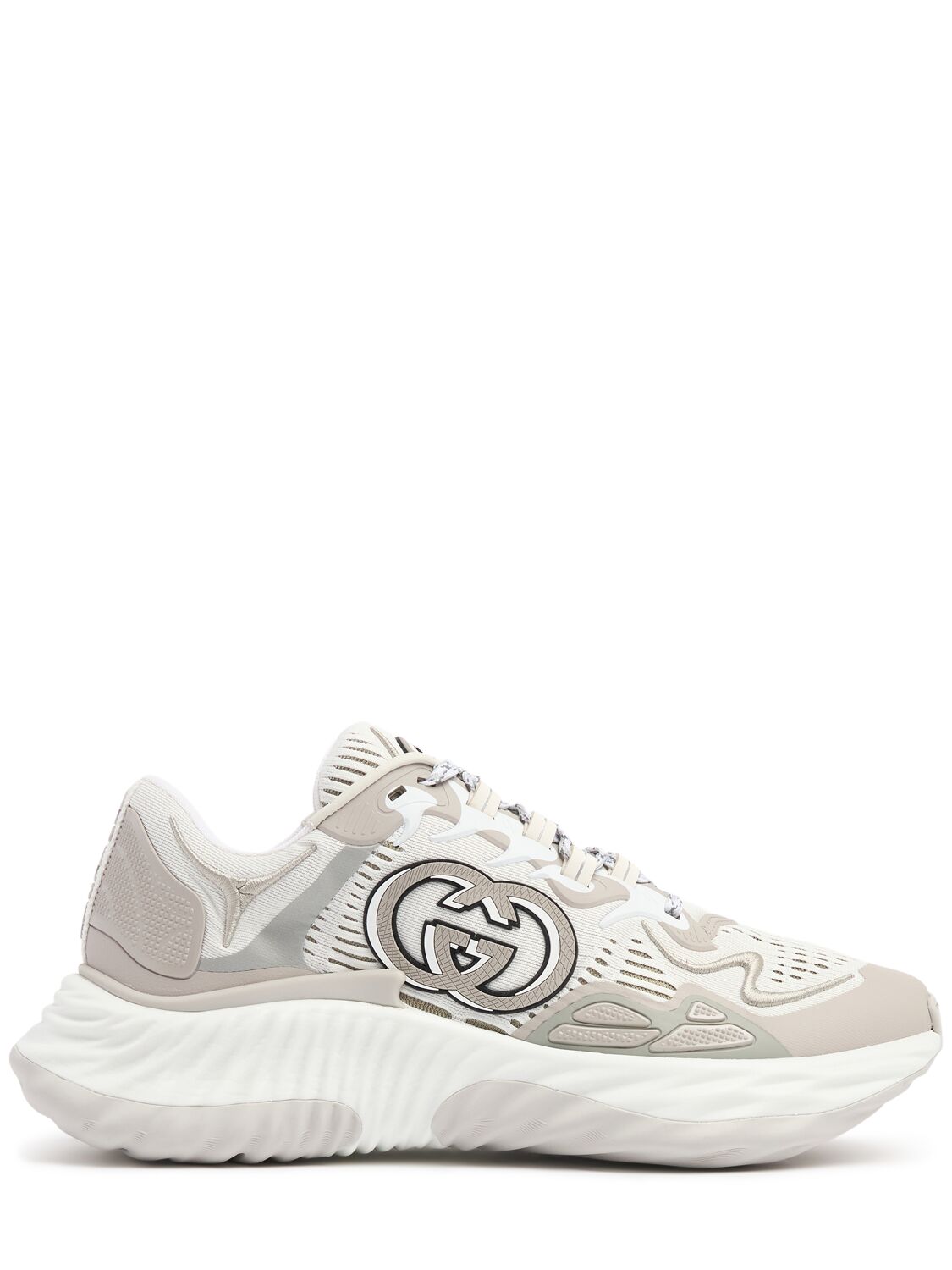 Gucci Ripple Splash Fabric Sneakers White / Grey