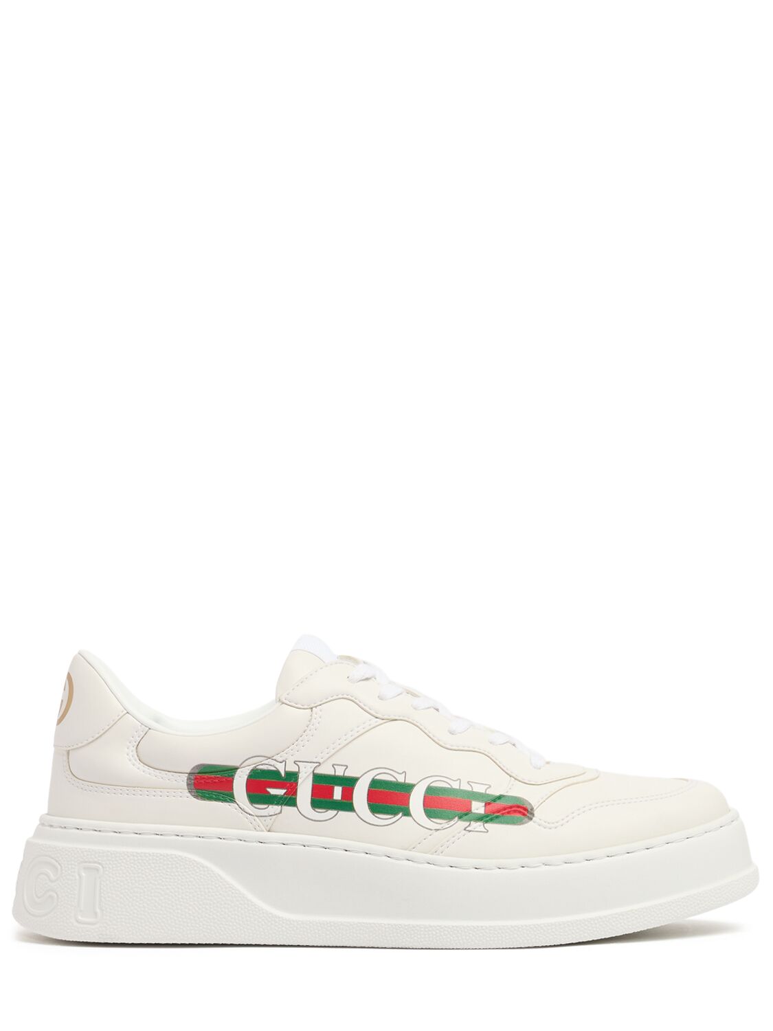Gucci Chunky B Faux Leather Sneakers White