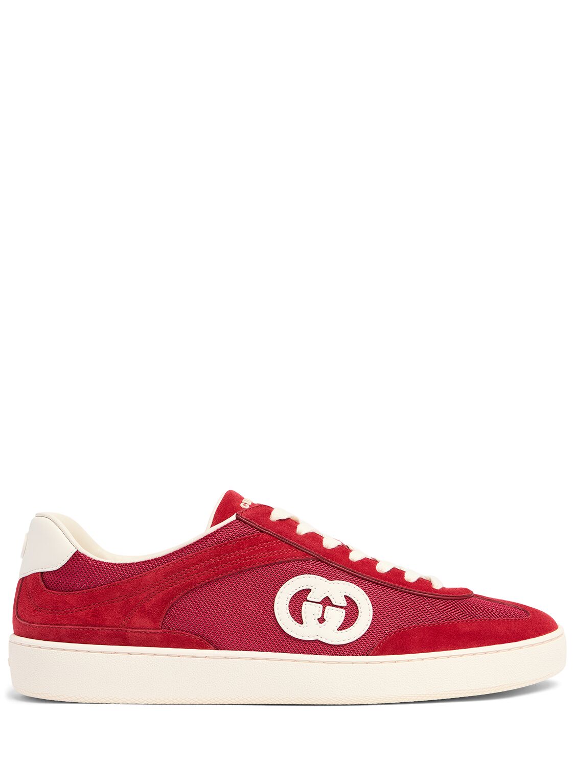 Gucci G74 Gg Suede & Fabric Sneakers Red
