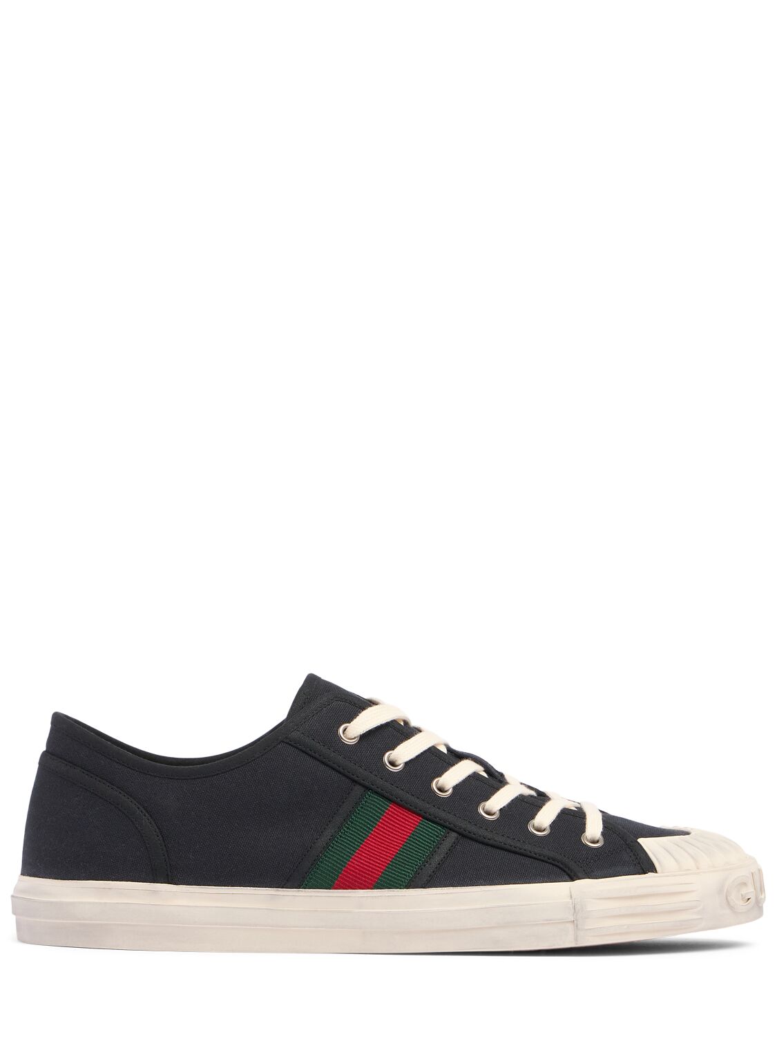 Gucci Julio Canvas Web Sneakers Black / Green / Red