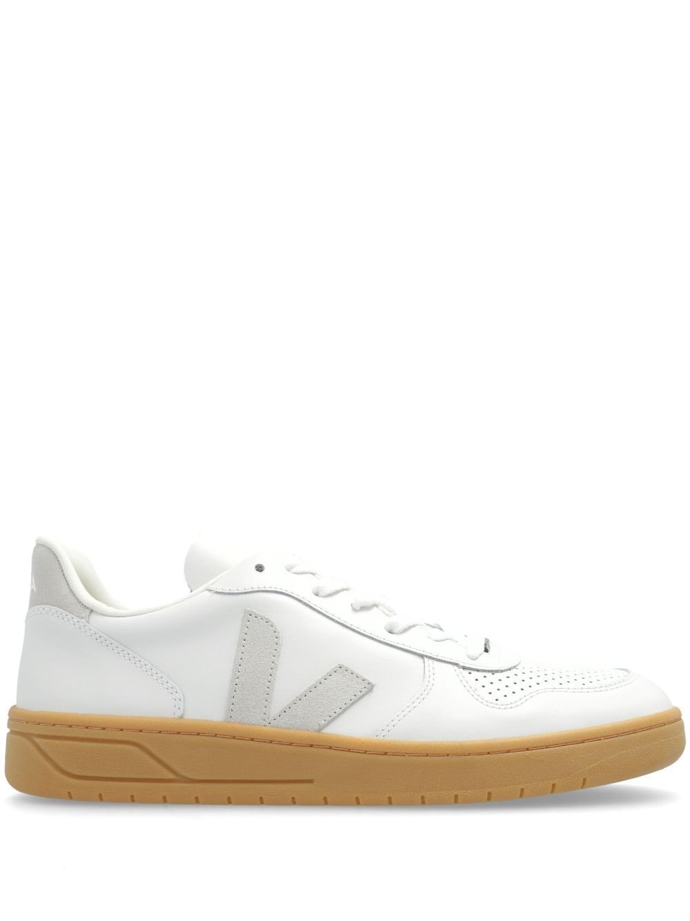 VEJA V-10 Sneakers Unisex Rubber / Suede / Organic Cotton / Artificial Leather Extra White Natural