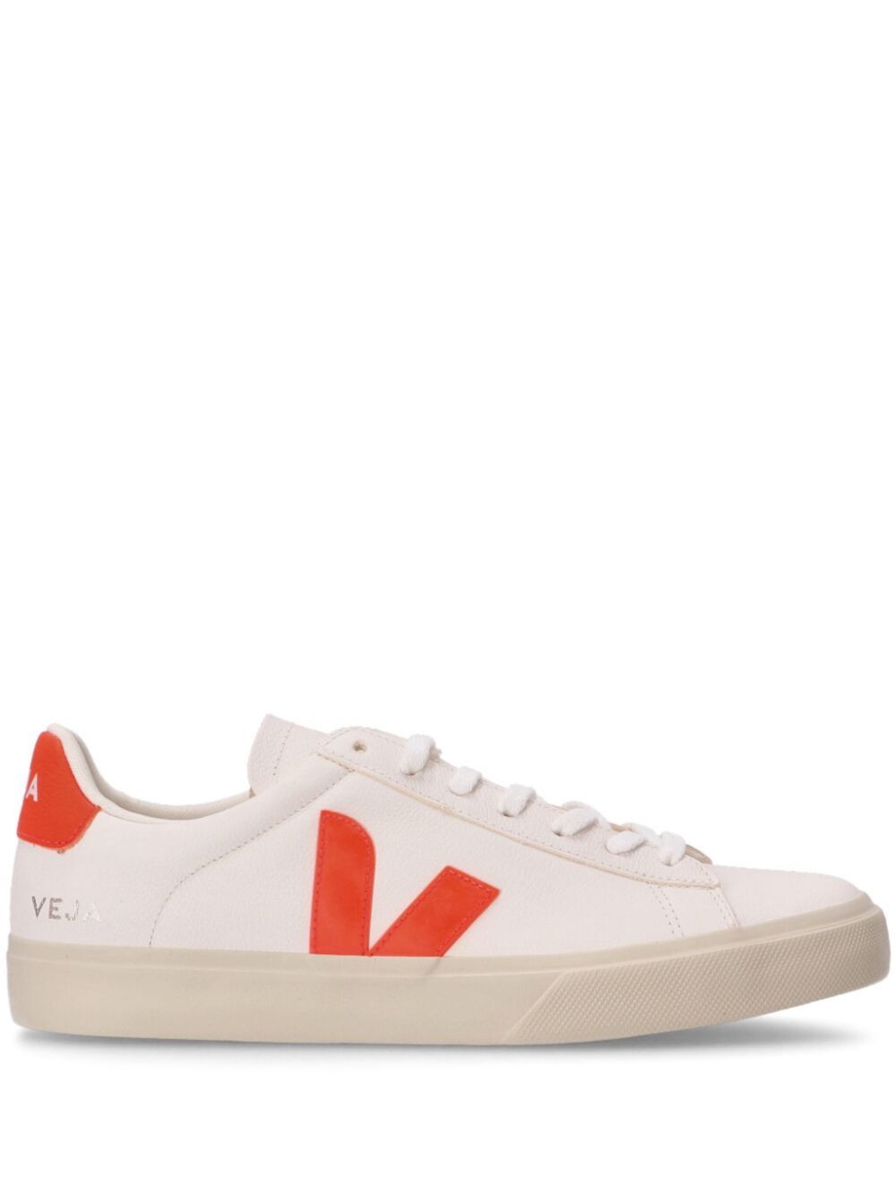 VEJA Esplar Sneakers Unisex Rubber / Calf Leather / Polyethylene Vinyl Acetate Extra White Orange Fluo